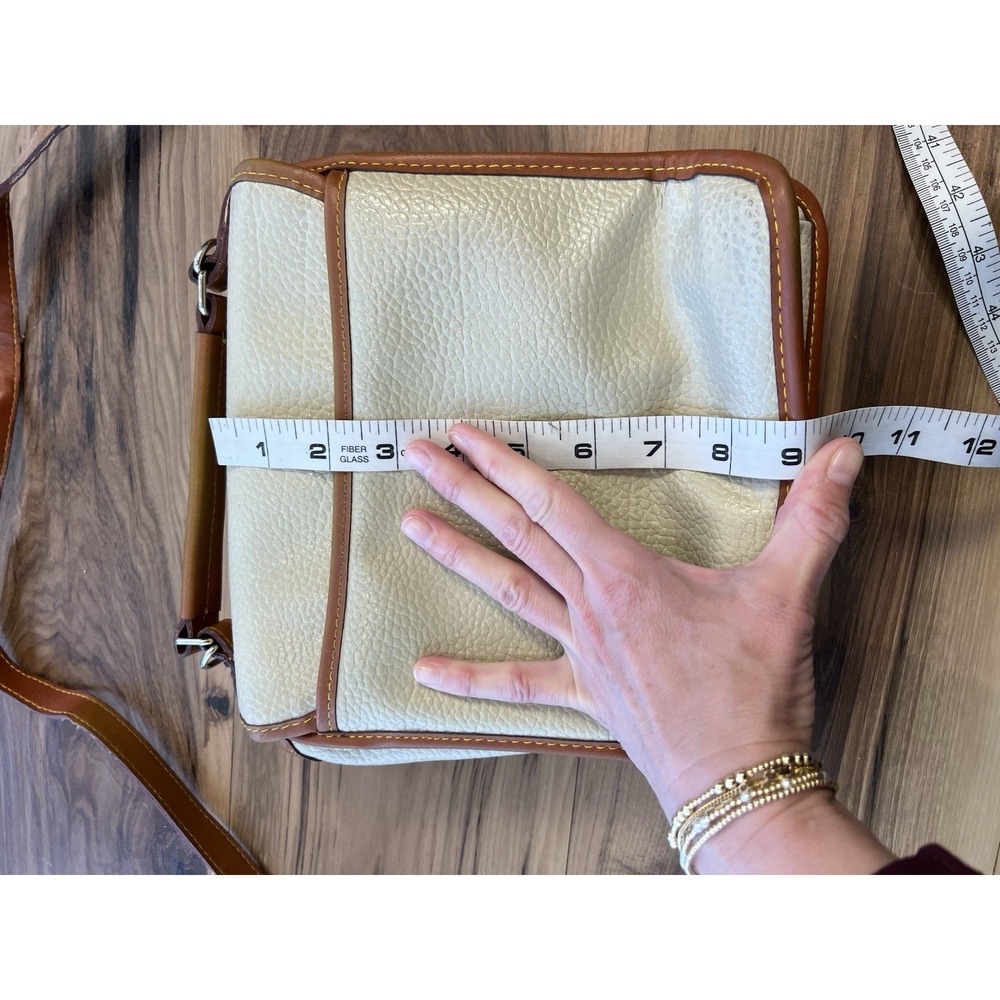 Dooney & Bourke Cream and Brown Leather Crossbody Bag - Picture 11 of 16